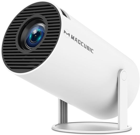 HY300PRO Mini Projector with Wifi and Bluetooth, 4K Support 200Ansl Smart Portable Projector, Autokeystone, 180° Rotation, Home Video Proyector for Home, Bedroom, Outdoor Android 14